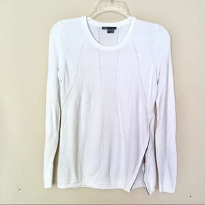 Vince White Pullover Side Zipper Hem  Sweater XS